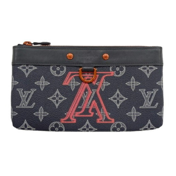 LOUIS VUITTON Navy Monogram Pouch - Picture 1 of 14